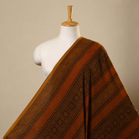 Orange Bagh Hand Block Print Natural Dyed Cotton Fabric