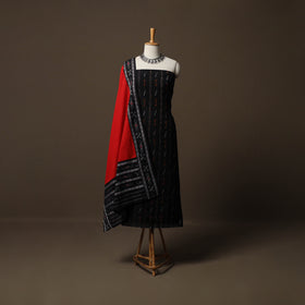Sambalpuri Ikat Cotton 3pc Unstitched Dress Material Suit Set 07