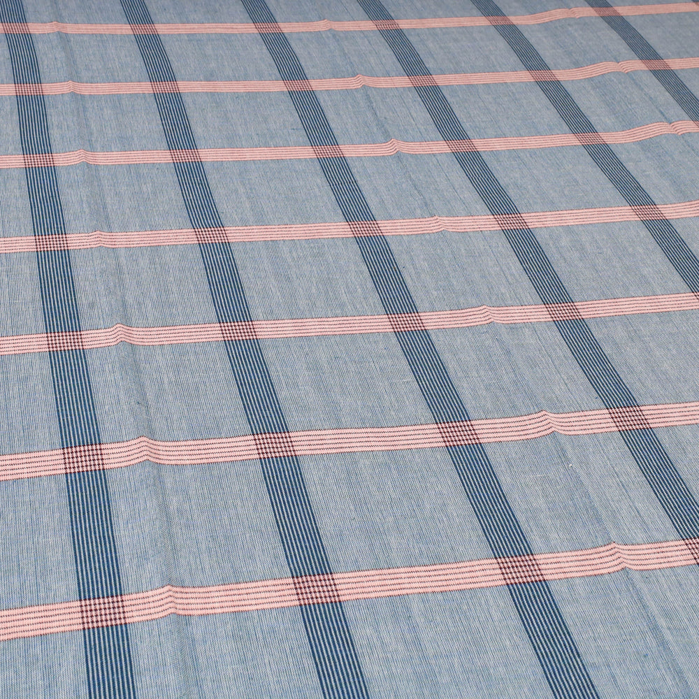 Blue - Plain Cotton Single Handloom Bed Cover (90 x 60 in) 89