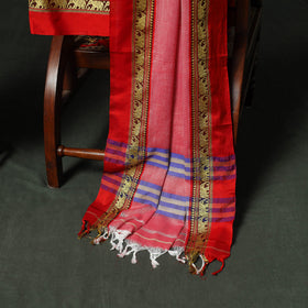 Pink - Dharwad Woven Cotton 3pc Unstitched Dress Material Suit Set 06