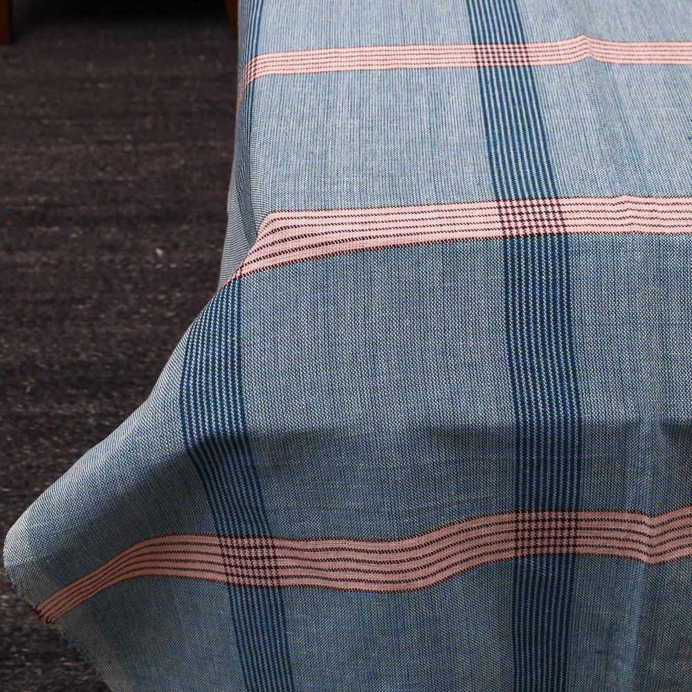 Blue - Plain Cotton Single Handloom Bed Cover (90 x 60 in) 89