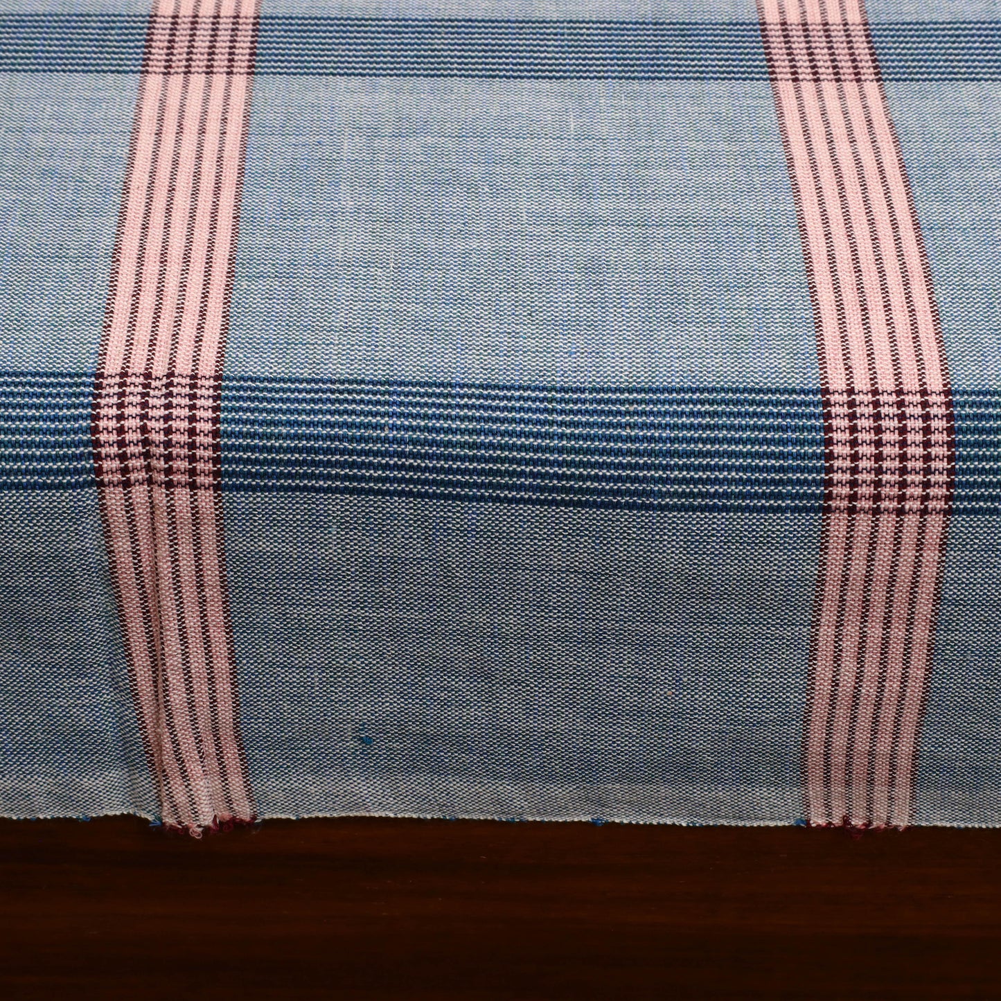 Blue - Plain Cotton Single Handloom Bed Cover (90 x 60 in) 89