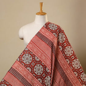 Red Bagh Hand Block Print Natural Dyed Cotton Fabric