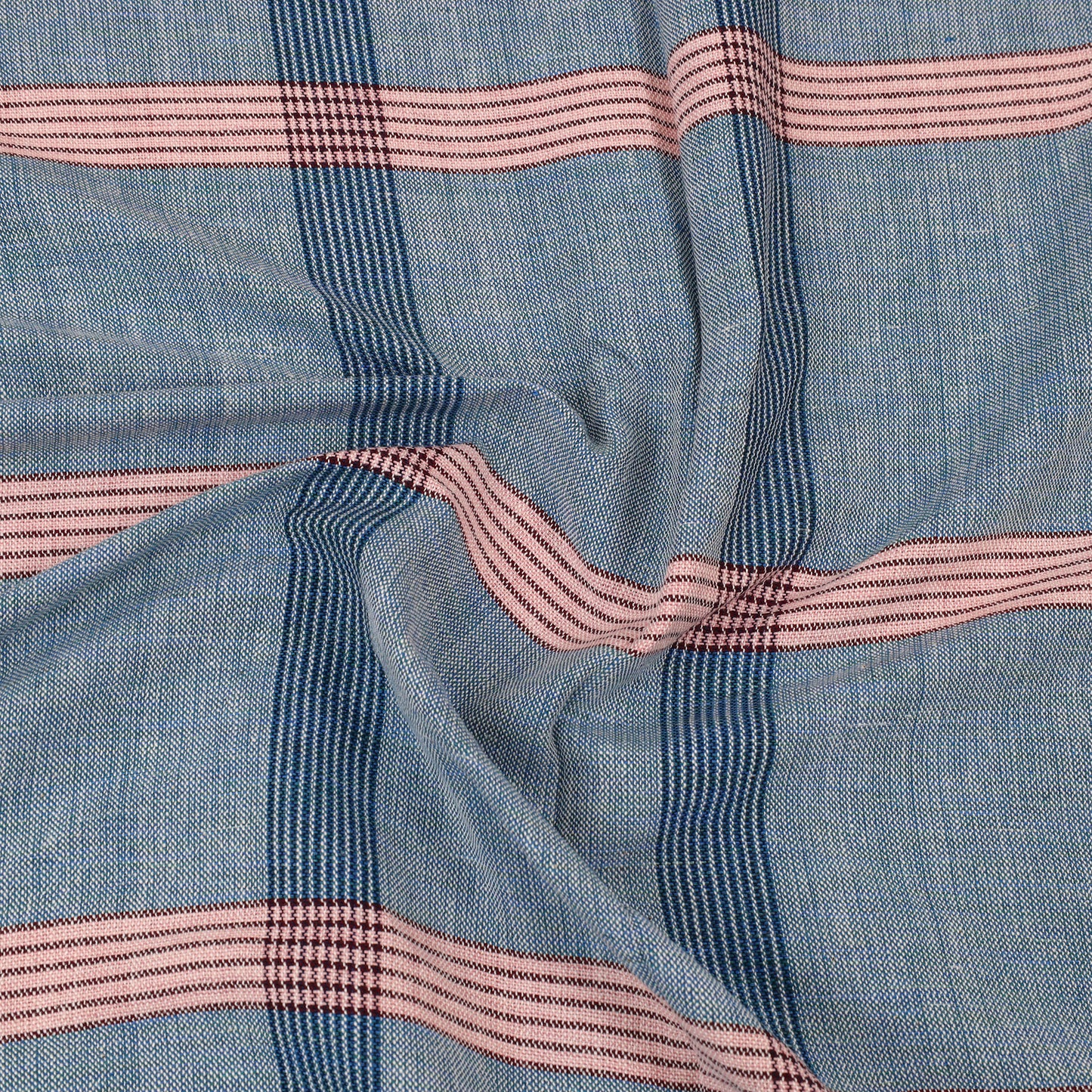 Blue - Plain Cotton Single Handloom Bed Cover (90 x 60 in) 89