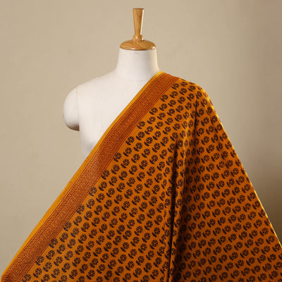 Orange Bagh Hand Block Print Natural Dyed Cotton Fabric