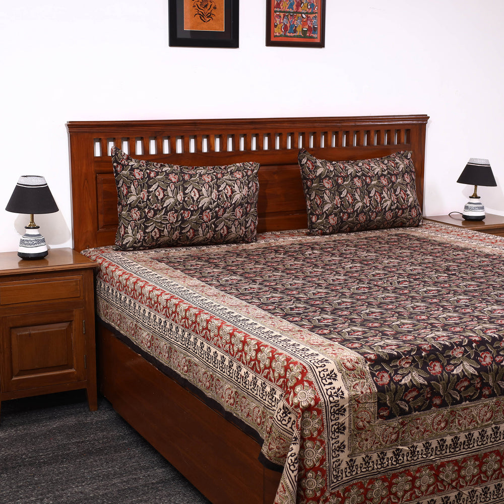 kalamkari double bed cover set