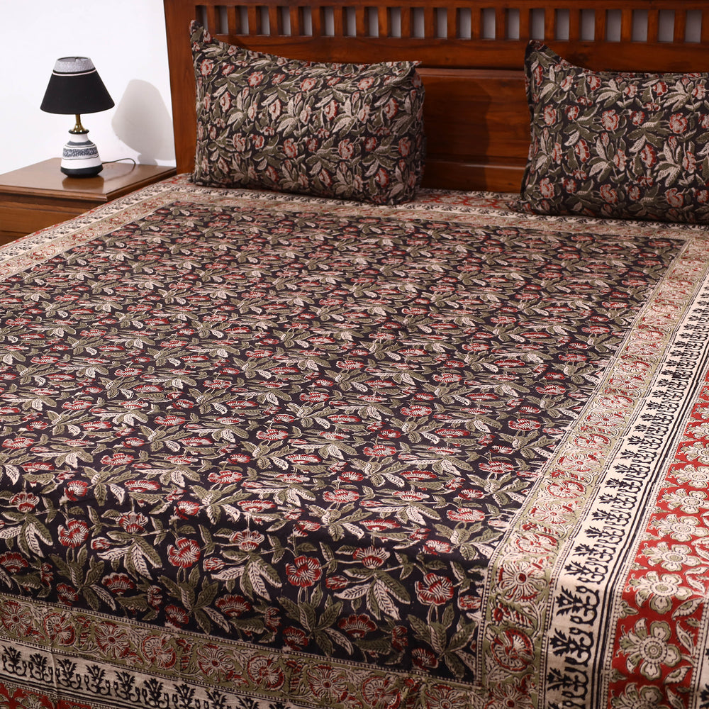 kalamkari double bed cover set