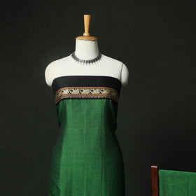 Green - Dharwad Woven Cotton 3pc Unstitched Dress Material Suit Set 08