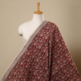 Red Bagh Hand Block Print Natural Dyed Cotton Fabric