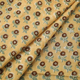  Yellow Sanganeri Block Print Cotton Fabric