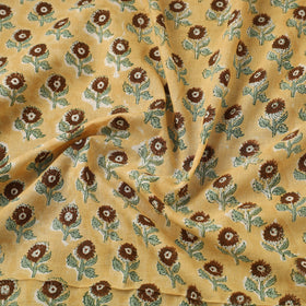  Yellow Sanganeri Block Print Cotton Fabric