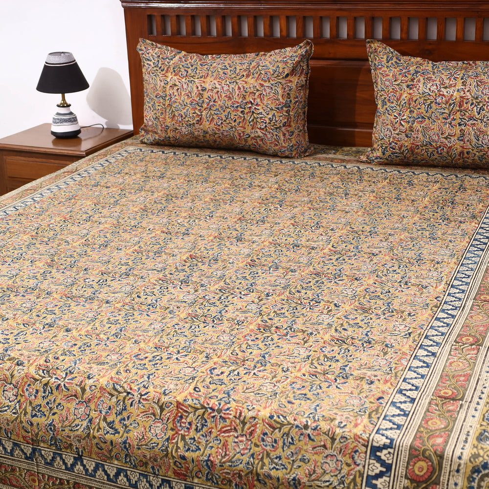 kalamkari double bed cover set