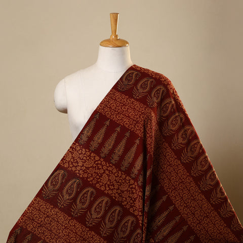 Red Bagh Hand Block Print Natural Dyed Cotton Fabric