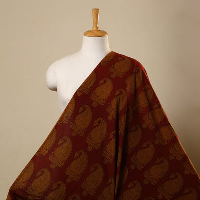 Maroon Bagh Hand Block Print Natural Dyed Cotton Fabric