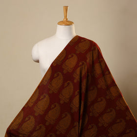 Maroon Bagh Hand Block Print Natural Dyed Cotton Fabric