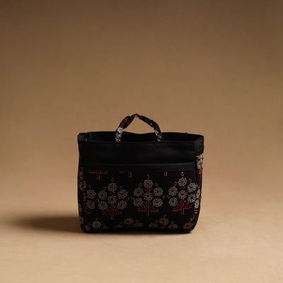 Black - Handmade Cotton Multipurpose Cosmetic/Toiletry Bag 08