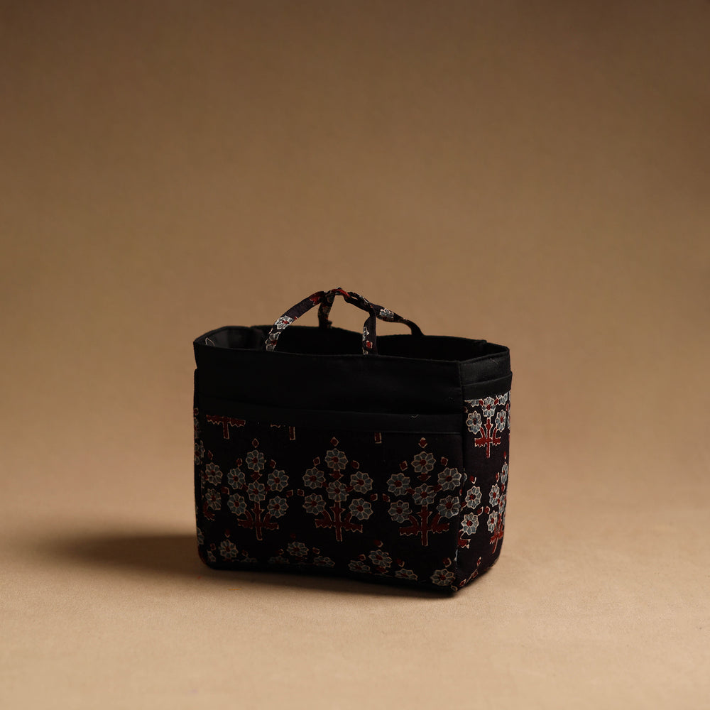 Black - Handmade Cotton Multipurpose Cosmetic/Toiletry Bag 08