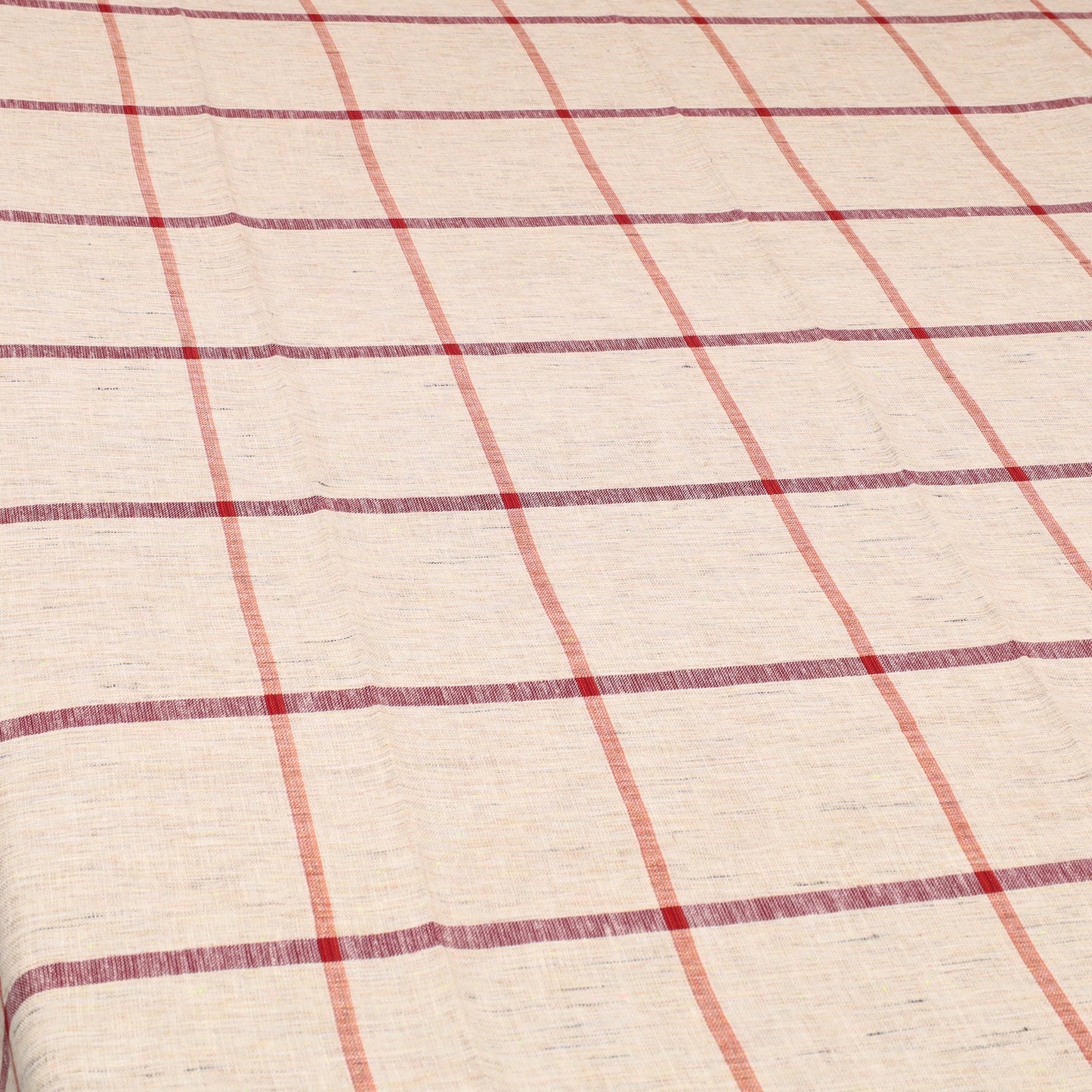 Beige - Plain Cotton Single Handloom Bed Cover (90 x 60 in) 95