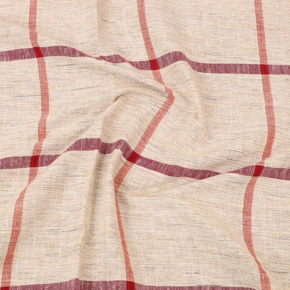 Beige - Plain Cotton Single Handloom Bed Cover (90 x 60 in) 95