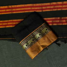 Green - Dharwad Woven Cotton 3pc Unstitched Dress Material Suit Set 11