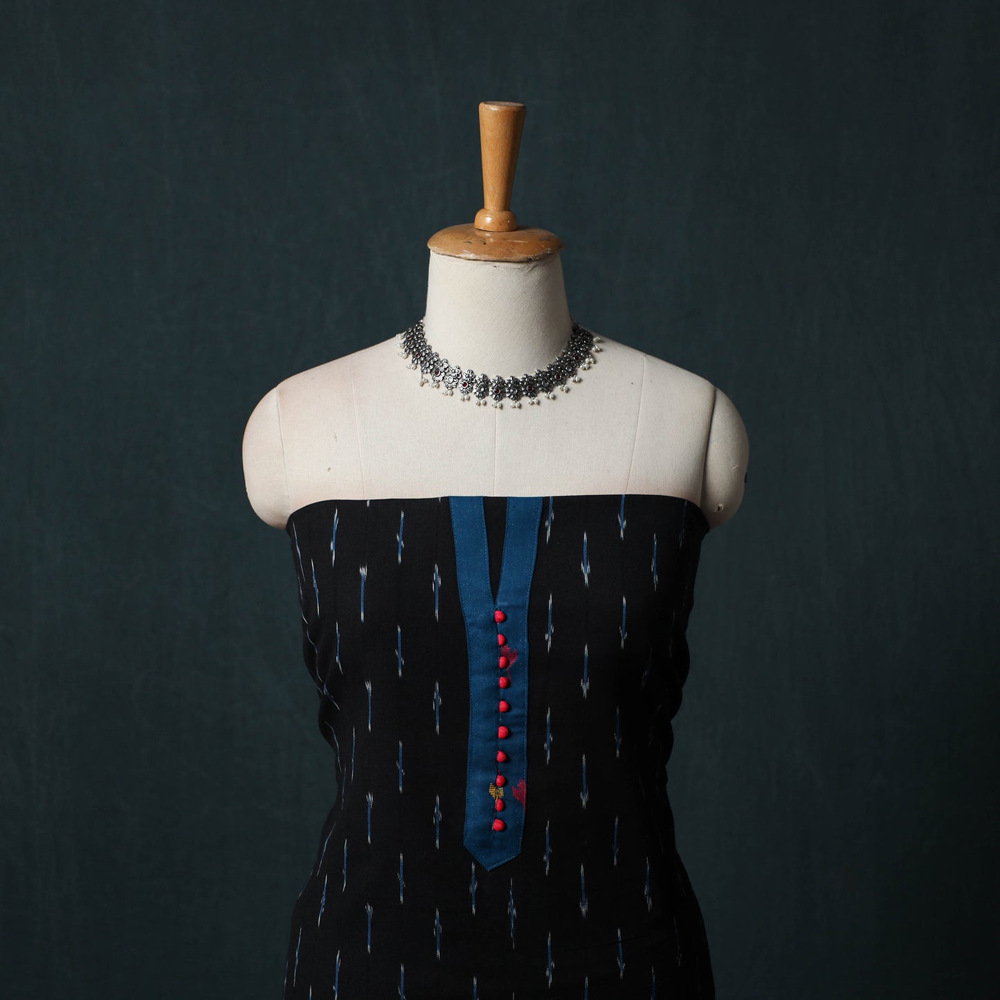 Pochampally Ikat Patchwork Cotton Unstitched Kurta Material (3M) 04