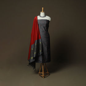 Pochampally Ikat Silk Cotton 3pc Unstitched Dress Material Suit Set 17