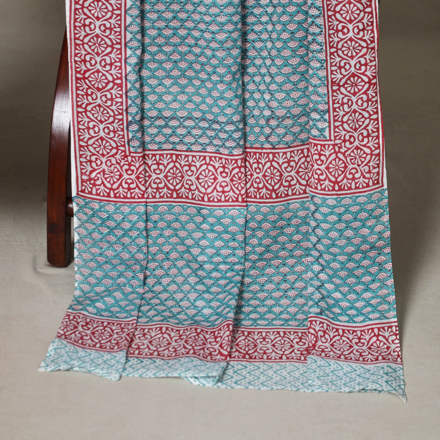 Red - 2pc unstitched pochampally ikat dress material