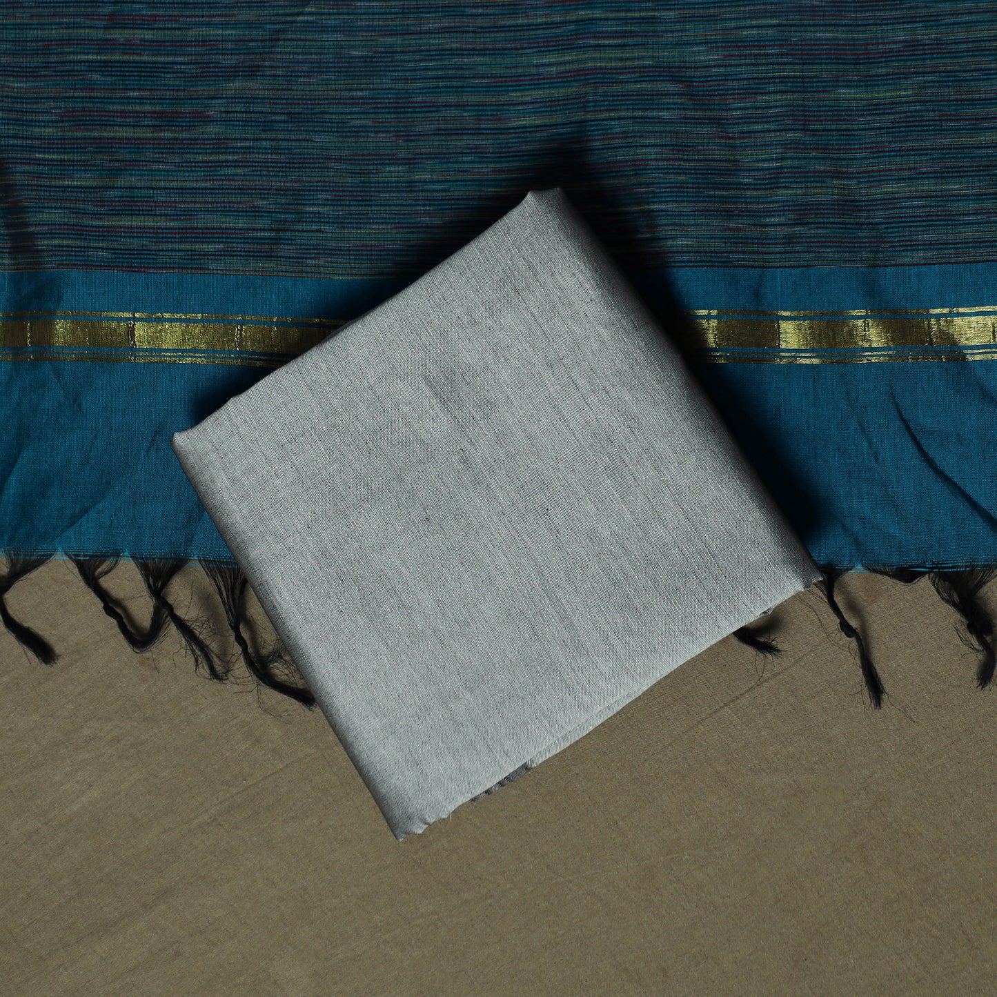 Pochampally Ikat Silk Cotton 3pc Unstitched Dress Material Suit Set 19