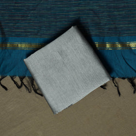 Pochampally Ikat Silk Cotton 3pc Unstitched Dress Material Suit Set 19