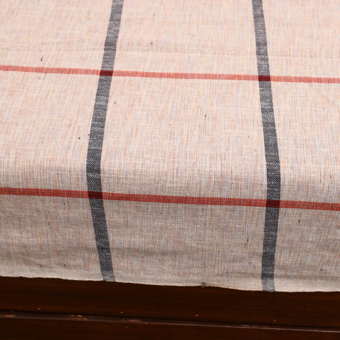 Beige - Plain Cotton Single Handloom Bed Cover (90 x 60 in) 97