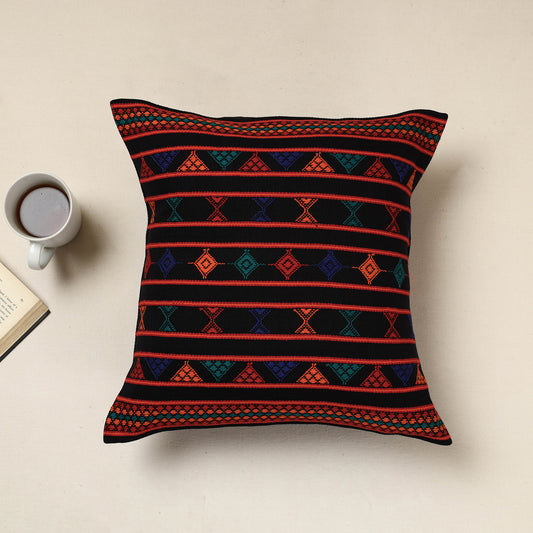 Multicolor - Urmul Kashida Stitch Handloom Cotton Cushion Cover (16 x 16 in)