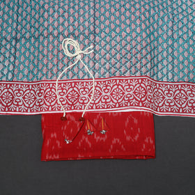 Red - 2pc unstitched pochampally ikat dress material