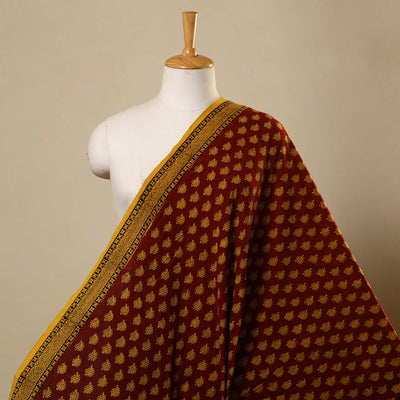 Red Bagh Hand Block Print Natural Dyed Cotton Fabric