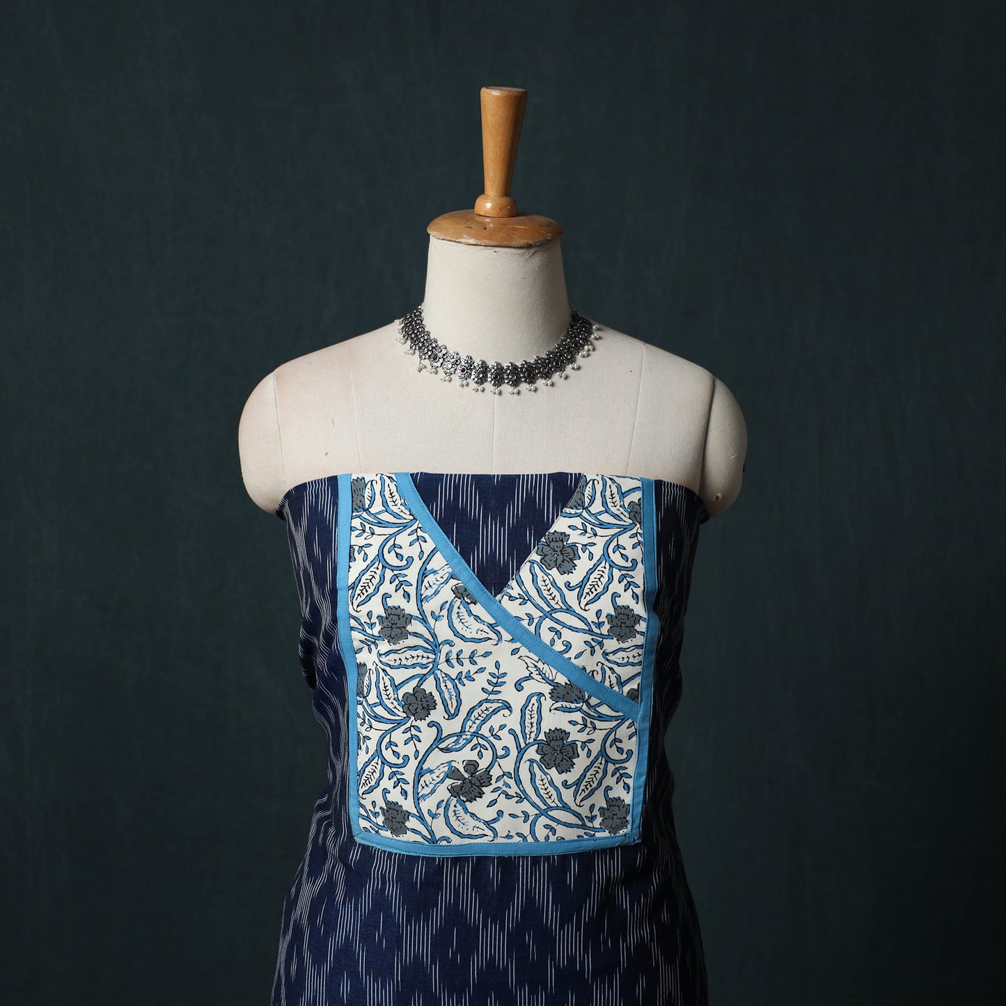 Pochampally Ikat Patchwork Cotton Unstitched Kurta Material (3M) 07