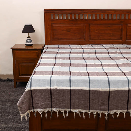 Multicolor - Plain Cotton Single Handloom Bed Cover (90 x 60 in) 109