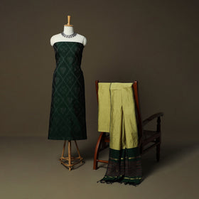 Pochampally Ikat Silk Cotton 3pc Unstitched Dress Material Suit Set 22