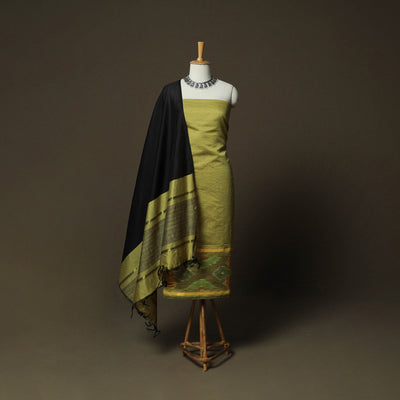 Pochampally Ikat Silk Cotton 3pc Unstitched Dress Material Suit Set 23