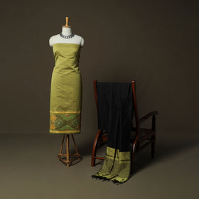 Pochampally Ikat Silk Cotton 3pc Unstitched Dress Material Suit Set 23