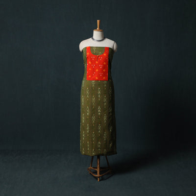 Pochampally Ikat Patchwork Cotton Unstitched Kurta Material (3M) 13