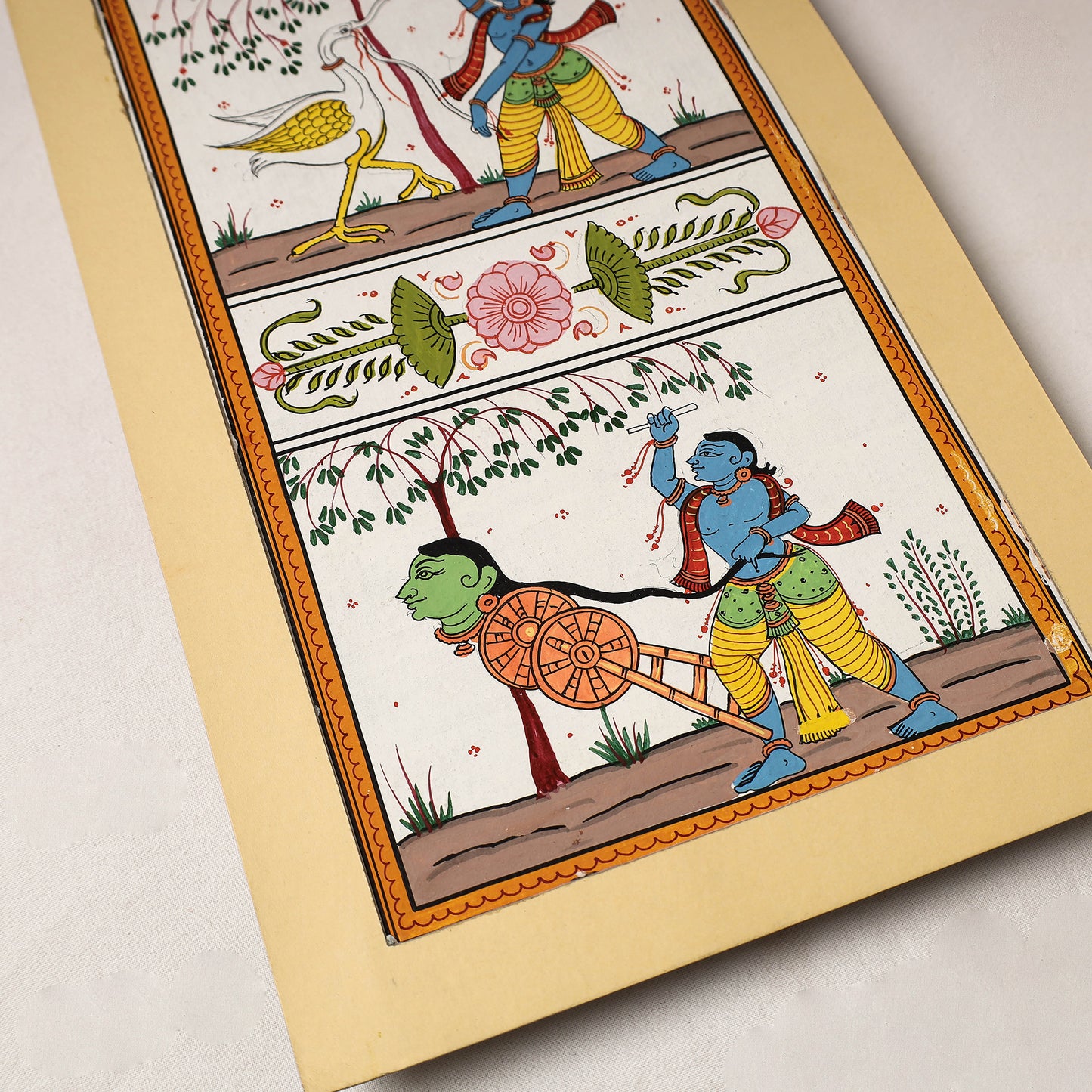 Pattachitra Painting on Handmade Paper (13 x 8 in)
