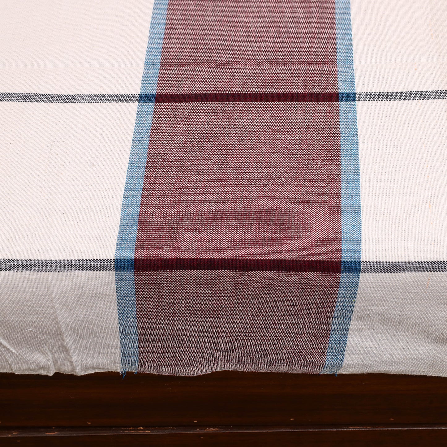 Multicolor - Plain Cotton Single Handloom Bed Cover (90 x 60 in) 80