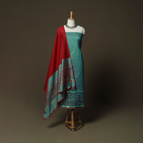 Pochampally Ikat Silk Cotton 3pc Unstitched Dress Material Suit Set 25
