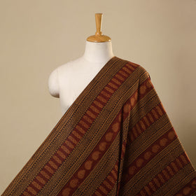 Brown Bagh Hand Block Print Natural Dyed Cotton Fabric