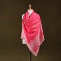 Pink - Kutch Bhujodi Handwoven Mirror Work Acrylic Wool Shawl 51