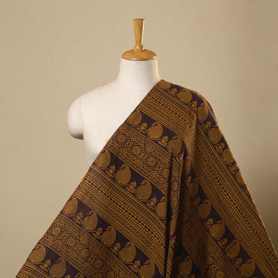 Brown Bagh Hand Block Print Natural Dyed Cotton Fabric
