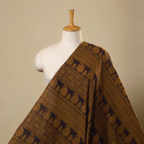Brown Bagh Hand Block Print Natural Dyed Cotton Fabric