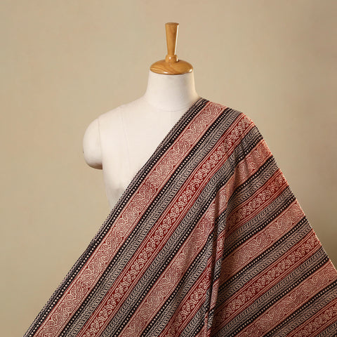 Red Bagh Hand Block Print Natural Dyed Cotton Fabric