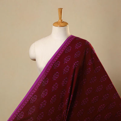 Maroon Bagh Hand Block Print Natural Dyed Cotton Fabric