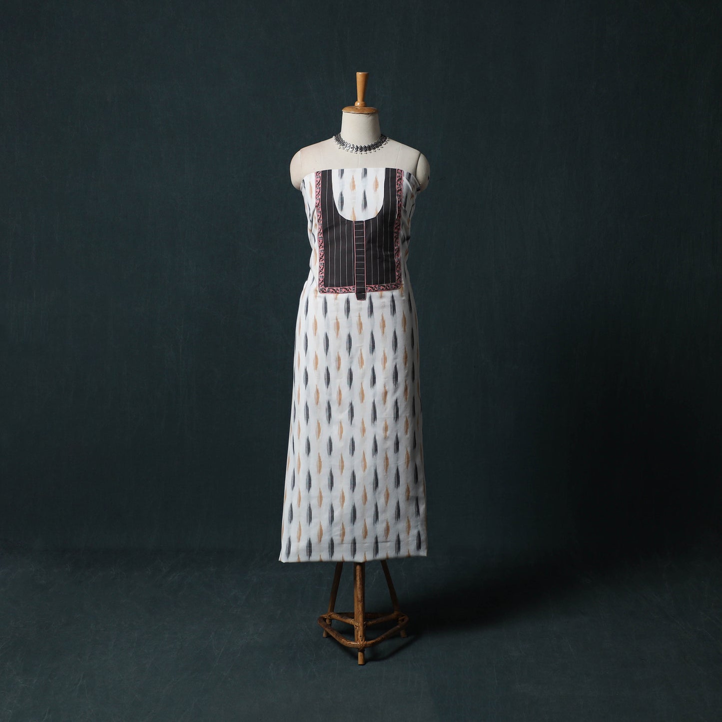 Pochampally Ikat Patchwork Cotton Unstitched Kurta Material (3M) 20
