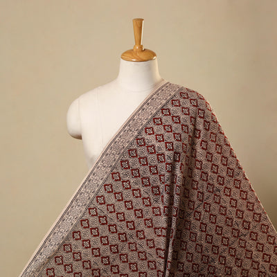 Red Bagh Hand Block Print Natural Dyed Cotton Fabric